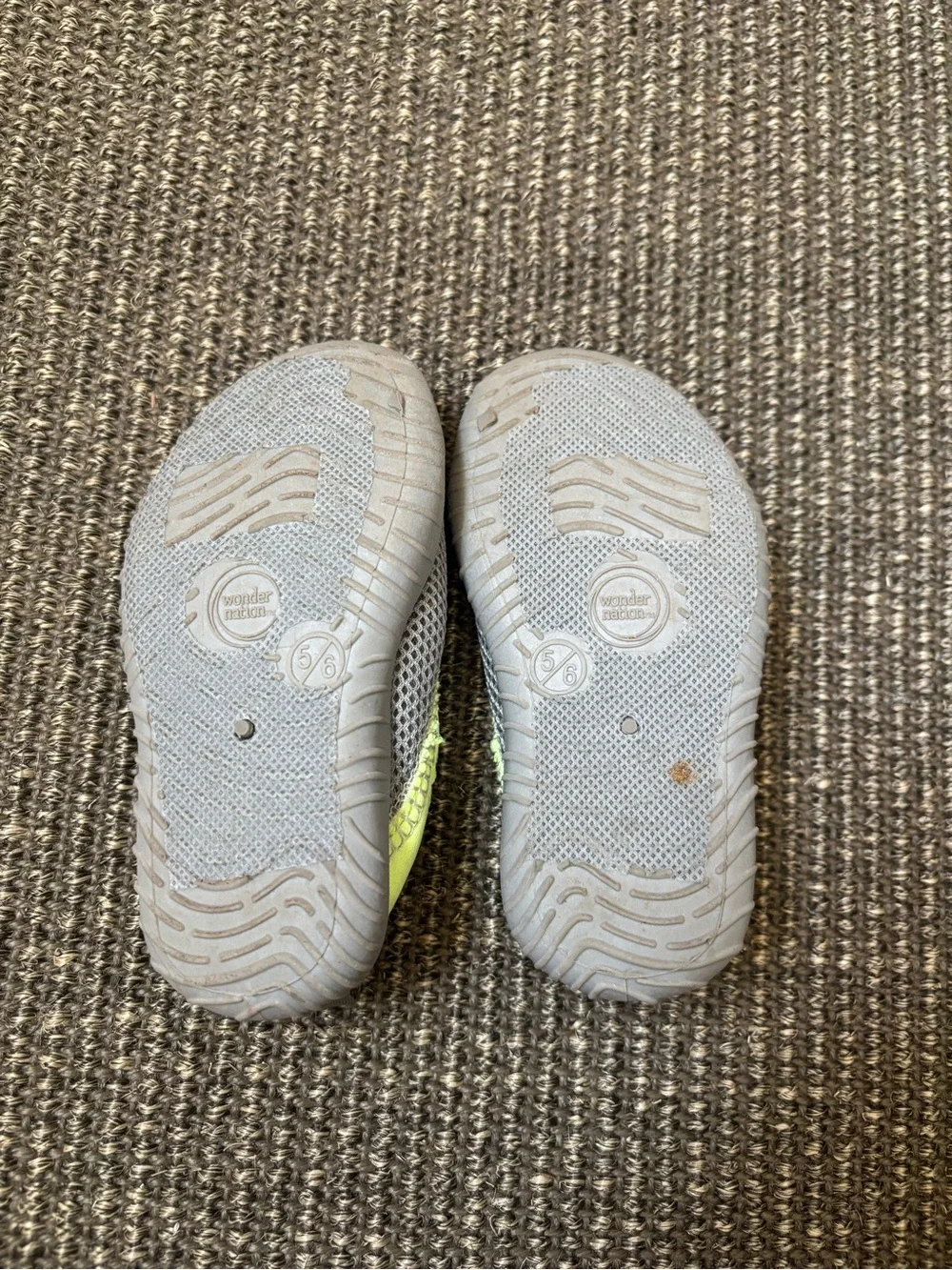 wonder nation Grey and Neon Green Kids Slip-On Water Shoes
